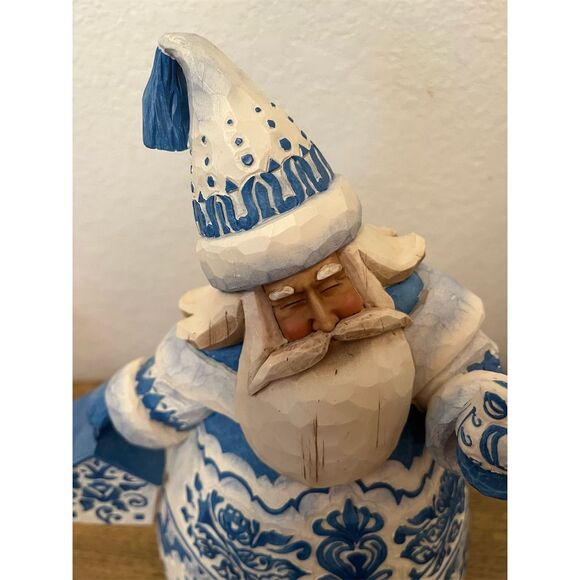 Jim Shore Heartwood Creek Blue Quilt Santa Claus Figurine Christmas Decor - Picture 7 of 10